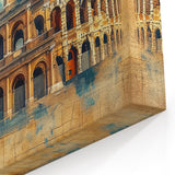 Rome Wall Art - Colosseum Vintage Style Italian Architecture Canvas