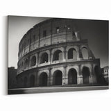 Rome Canvas Prints - Black and White Colosseum Architectural Art