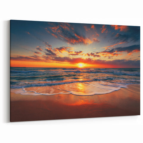 Oahu Sunset Art – Vibrant Hawaiian Beach Sunset for Tropical Decor