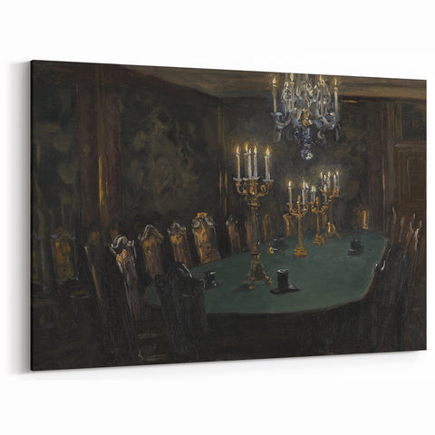 Moody Candlelit Dining Room – Dark Academia Wall Art, Gothic Art Decor