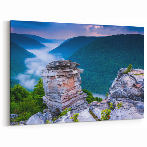 West Virginia Landscape Art - Majestic Mountain Vista Framed Canvas Prints