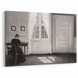 Solitary Figure by Window – Dark Academia Wall Art, Minimalist Gothic Decor