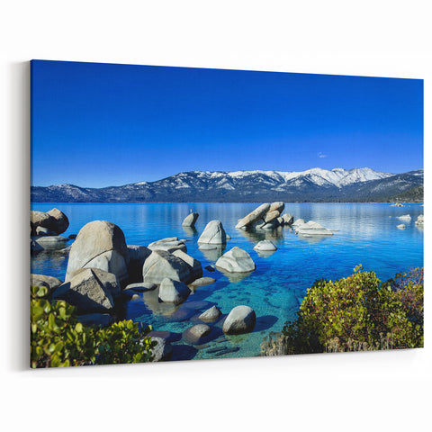 Crystal Clear Tahoe Waterscape Art - Boulder Landscape Canvas Prints