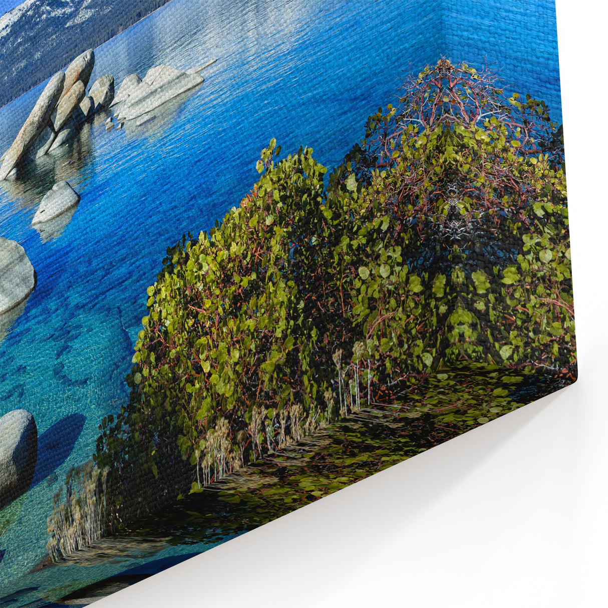 Crystal Clear Tahoe Waterscape Art - Boulder Landscape Canvas Prints