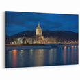 West Virginia Capitol Building Night Art - Elegant Framed Canvas Prints