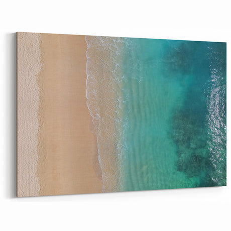 Oahu Coastal Art – Aerial Beach and Ocean Print for Tropical Decor