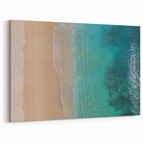 Oahu Coastal Art – Aerial Beach and Ocean Print for Tropical Decor
