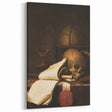 Skull, Globe, and Scroll – Dark Academia Wall Art, Gothic Still Life