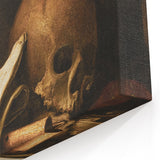 Skull, Globe, and Scroll – Dark Academia Wall Art, Gothic Still Life