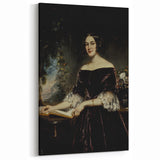 Woman with Book in Dark Dress – Dark Academia Wall Art, Gothic Portraits