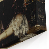 Woman with Book in Dark Dress – Dark Academia Wall Art, Gothic Portraits