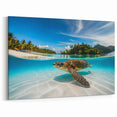 Oahu Coastal Art - Tropical Sea Turtle Hawaii Photography Canvas