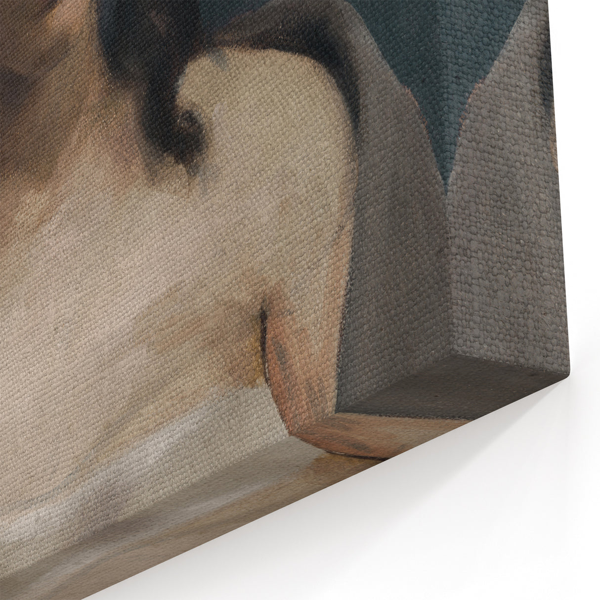 Portrait of Woman with Downcast Eyes – Dark Academia Wall Art, Moody Decor