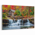 Babcock State Park Art - Fall Colors and Waterfall Framed Canvas Prints