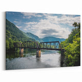West Virginia Photography - Scenic River Bridge Framed Canvas Prints