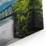 West Virginia Photography - Scenic River Bridge Framed Canvas Prints