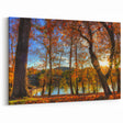 West Virginia Fall Art - Autumn Riverside Scene Framed Canvas Prints