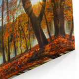 West Virginia Fall Art - Autumn Riverside Scene Framed Canvas Prints