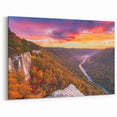 West Virginia Landscape Art - Vibrant River Valley Sunset Framed Prints