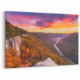 West Virginia Landscape Art - Vibrant River Valley Sunset Framed Prints