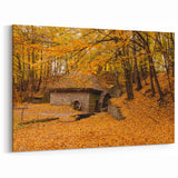 West Virginia Autumn Art - Rustic Watermill in Fall Framed Canvas Prints