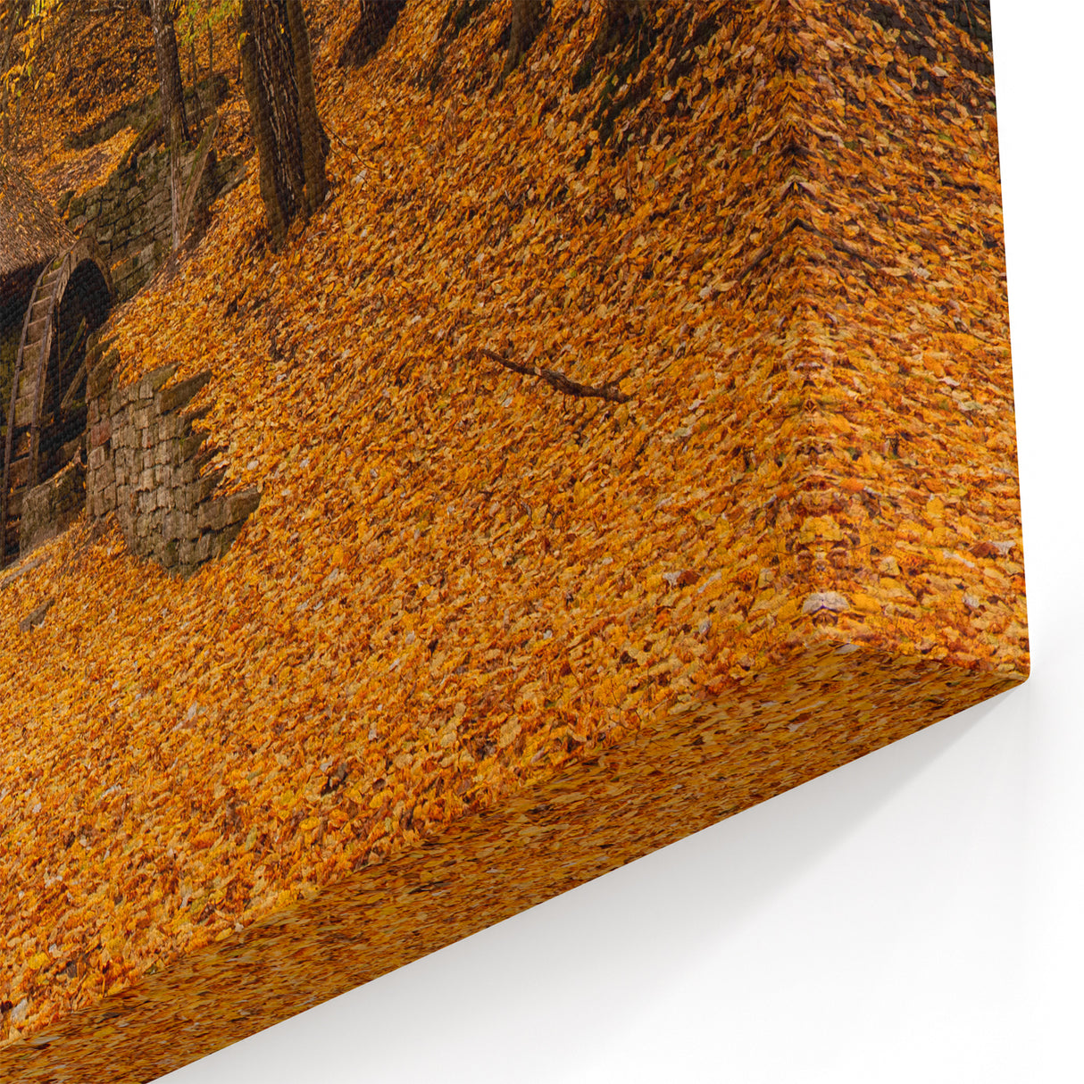 West Virginia Autumn Art - Rustic Watermill in Fall Framed Canvas Prints