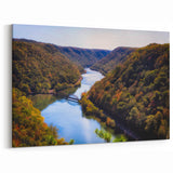 West Virginia Nature Art - Tranquil River Valley Framed Canvas Prints