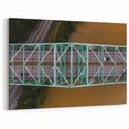 West Virginia Bridge Photography - Aerial View Framed Canvas Prints