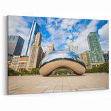 Chicago Landmarks Artwork - The Bean at Millennium Park Skyline Print