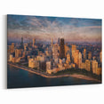 Vintage Chicago Posters - Artistic Painted Skyline at Sunset
