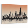 Chicago Architecture Wall Art - Modern Silhouette Skyline with Abstract Design