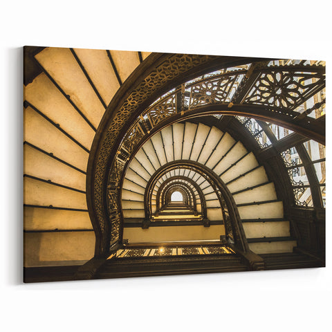 Chicago Landmarks Artwork - Historic Spiral Staircase Architectural Print