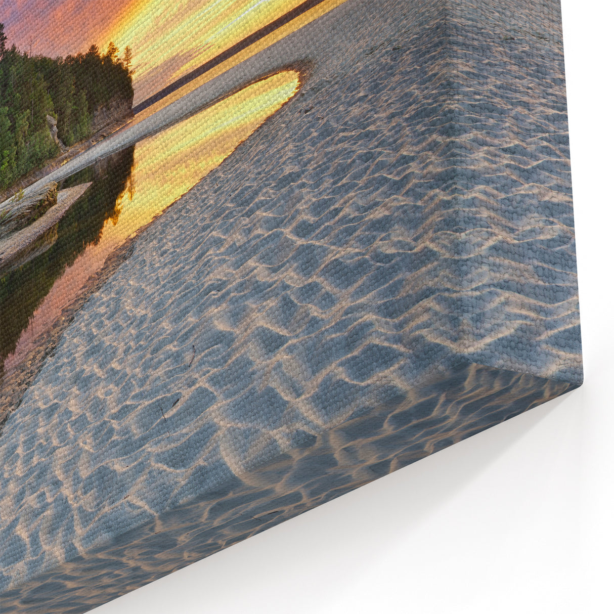Lake Michigan Wall Art - Scenic Illinois Lake Canvas with Vibrant Sunset