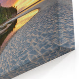 Lake Michigan Wall Art - Scenic Illinois Lake Canvas with Vibrant Sunset