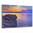 Scenic Lake Michigan Views - Illinois Sunset Over Rocky Shoreline Art