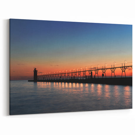 Lake Michigan Photography - Illinois Pier at Sunset Acrylic Print