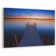 Lake Michigan Canvas - Tranquil Dock at Sunset Scenic Photography Print