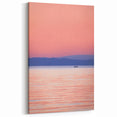 Lake Michigan Canvas - Tranquil Illinois Sunset with Boat Photography