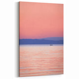 Lake Michigan Canvas - Tranquil Illinois Sunset with Boat Photography