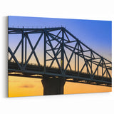 Indiana Landscape Art - Steel Bridge at Sunset Indiana Scenery Prints for Sale