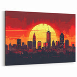 Iconic Indianapolis Artwork - Vibrant Retro Sunset City Skyline