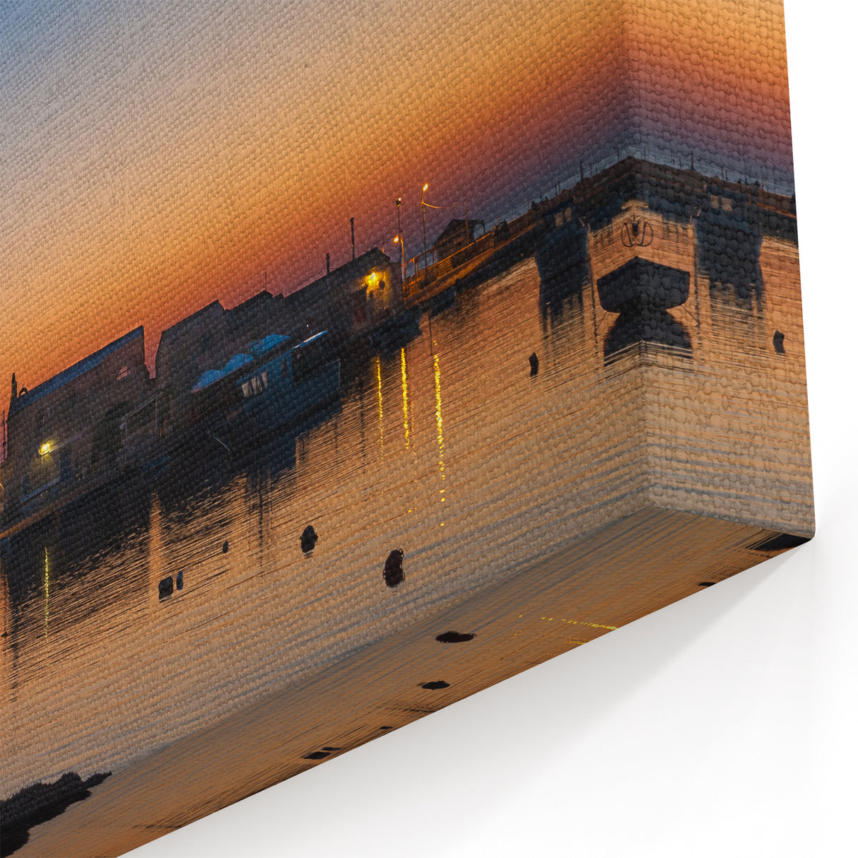 Sicily Canvas Prints - Serene Sicilian Harbor at Sunset