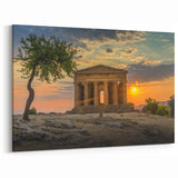 Sicily Photography Art - Sunset at the Temple of Concordia