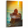 Sicily Photography Art - Fisherman at Sunset on Quiet Sicilian Waters