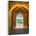 Sicily Canvas Prints - Archway View of Beach and Blue Sicilian Waters