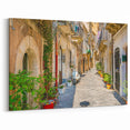 Sicily Wall Art - Quaint Sicilian Alley with Vespa and Potted Plants