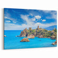 Italian Scenery Prints - Coastal Ruins and Blue Waters in Sicily