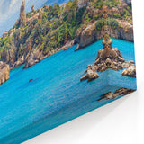 Italian Scenery Prints - Coastal Ruins and Blue Waters in Sicily