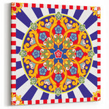 Sicily Canvas Prints - Traditional Sicilian Pattern with Bold Colors