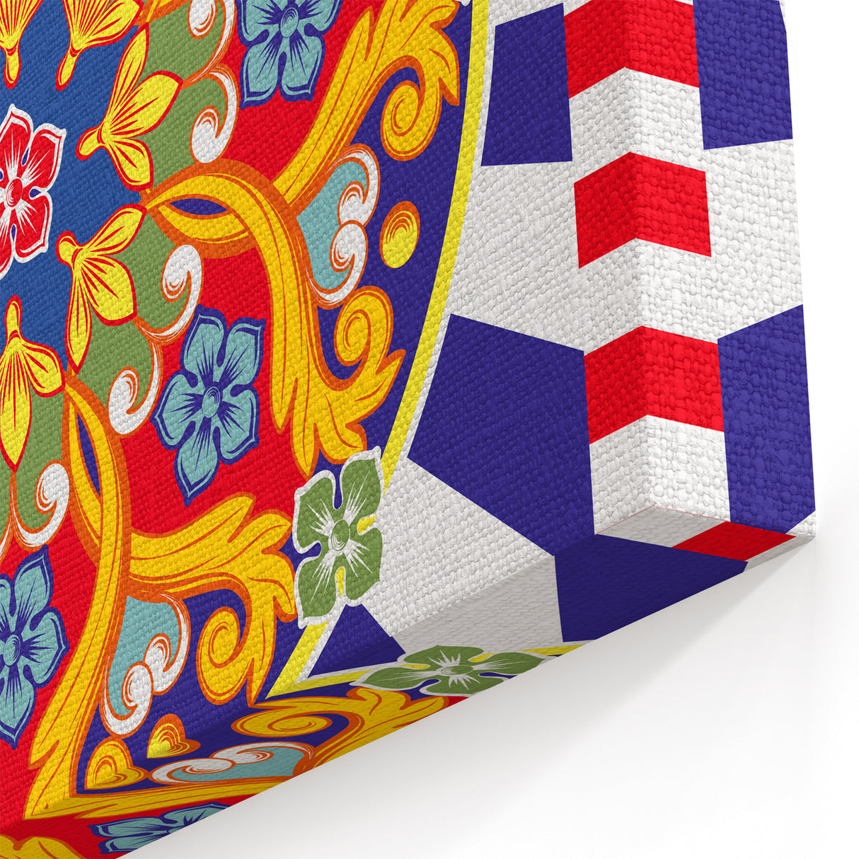Sicily Canvas Prints - Traditional Sicilian Pattern with Bold Colors